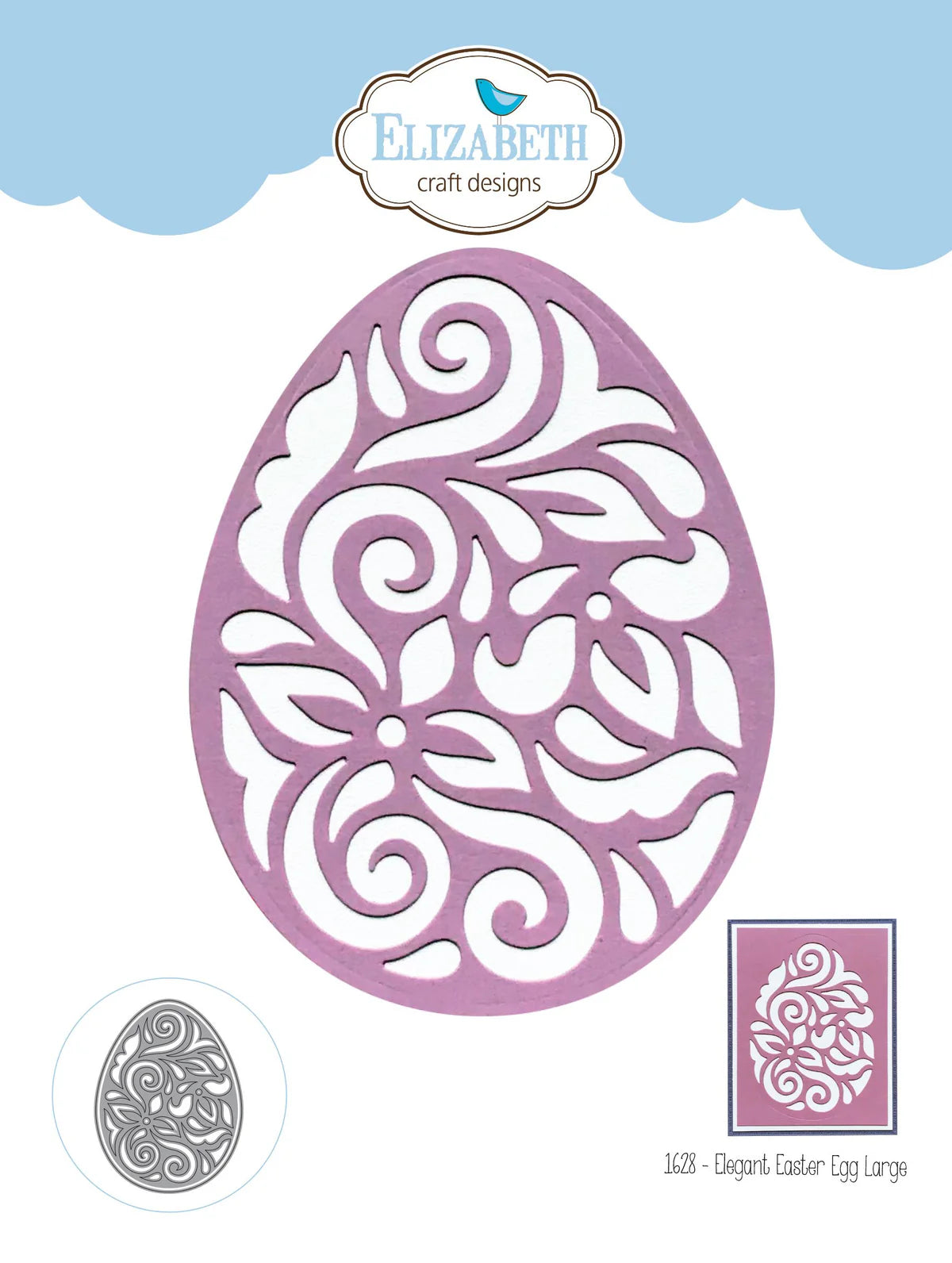 Elizabeth Craft Designs Elegant Easter Eggs Large Metal Die Set